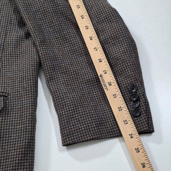 Lauren Ralph Lauren Blazer Mens US 52R Houndstooth Tweed Wool Lined 2B 2 Vented - Picture 7 of 16